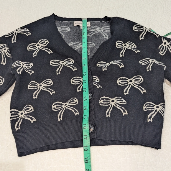 Willow & Wind Black Cardigan With Bow Design - Picture 6 of 7